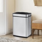 16 Gallon Motion Sensor Trash Can Dual Compartment Stainless Steel