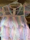 Girls Tulle Princess Dresses Fly Sleeve Rainbow Star Sequined Cake Dress Mesh 8