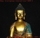 Old Tibet Buddhism Bronze Gilt Painted Sakyamuni Shakyamuni Shakya Mani Statue