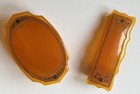Art Deco Celluloid Vanity Dresser Set 2pc Lot Vtg 1930s 1940s Antique