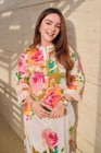 Women   s Floral Printed Kurta Pant Set   2-piece Ethnic Suit Casual Summer Wear