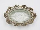 Matson  608 Gold Tone Ormolu Soap Dish With Roses Pattern