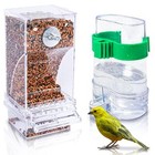  No Mess Bird Feeders Automatic Transparent Seed Feeder With Water Dispenser