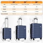 Keytang Explorer Light Weight Hardside Expandable 5 Piece Luggage Set   20 24 28   