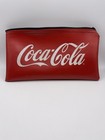 Coca-cola Vintage Red Vinyl Bank Coin Change Zipper Top Deposit Bag