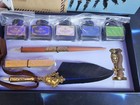 Calligraphy Set - Feather Pen  Wooden Pen  12 Nibs  5 Bottles
