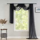 Poefun Black Sheer Scarf Valance Curtains For Windows Draping Canopy Bed Curt   