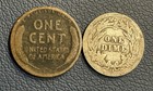 Vintage U s Coin Collection - 1908 Silver Barber Dime   1909 P Wheat Cent