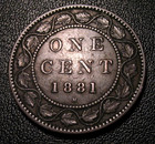 Old Canadian Coins 1881 H Large Cent Canada Highgrade Beauty