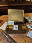 Trinket Stamps Box Antique German Brass Ges gesch