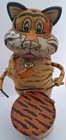 Vintage Louis Marx Funny Tiger Drummer 6 5  Tin Litho Wind-up Toy   Doesn   t Work