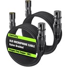 Xlr Cable 10ft 2 Pack  Male To Female Xlr Microphone Cable  Gold-plated 3-pin   