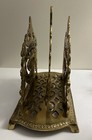 Vintage Ornate Heavy Brass Double Letter Holder Art Nouveau Hollywood Regency