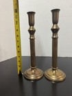 Gatco Solid Brass Pair Fluted Art Deco Pillars Candlesticks India Heavy Vintage