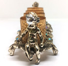 Vintage Unmarked 4 Inch Cherub Vanity Lipstick Holder With Rhinestones