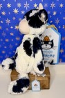 Jellycat Bashful Calf Authentic Medium- Black White Cow - Nwt   Tag Shield     