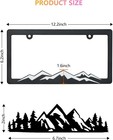 Mountain License Plate Frames - 2 Pack Plastic Car Tag Frame With 3d Mountain De