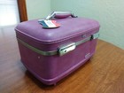 Vintage Purple Plum American Tourister Makeup Train Case 1970s No Key