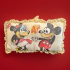 Vintage Mickey Mouse Loves Minnie Handmade Pillow W Lace Cottagecore Precious 7 