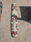 Wooden Mask Hand Carved Primitive Indonesian Solid Wood Hand Painted 38 x6    Vtg