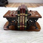 Vintage 70s Enesco School Daze Bookends Cast Iron Desk Books Classroom Teacher