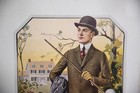 Vintage Mens Clothing Display Suit Advertising Sign Print Tailor Hat Cane 
