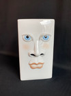 Vintage 1980s Pop Art Ceramic Face Nose Tissue Box Cover Dispenser Kitschy 