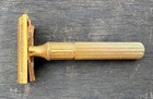 Vintage 1940s Gillette Fat Handle Gold Tech Safety Razor Made In Usa