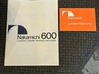Nakamichi 600 Cassette Deck W Dust Cover And Original Manual   Mint  