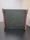 Vintage Folk Art Tole Painted Wooden Sewing Thread Storage Box With Handle 