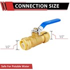 Efield 1 2     1 2   Push Fit Ball Valve Blue Handle Brass No Lead Free Shipping