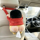 Cute Lying Crayon Shin Chan Figurine Tissue Box Car Decor Pendant Holder