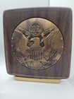 Set Of Vtg Bookends Eagle Medalion Resin Heavy