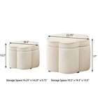 Set Of 2 Flower Shape Storage Ottoman upholstered Velvet Storage Ottoman Bench