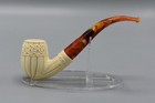 Ornate Bent  Shape Pipe By Ege New-block Meerschaum Handmade W Case 19