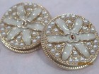 Chanel 2 Button Gold Tone   Metal   Cc Logo 24mm  faux Pearl  Lot 2