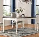 French Country Dining Table 74  Antique White Weathered Oak Turned Legs Seats 6