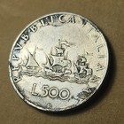 Italy 1963 500 Lire Silver Caravelle Coin Km 98  835 Fineness