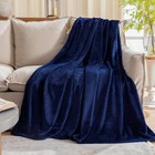 Fleece Plush Throw Blanket Navy Blue50 By 60 Inches super Soft Fuzzy Cozy Fla   