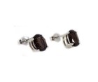 19thc Antique 2ct Cairngorm Smoky Quartz Sterling Earrings Scotland National Gem