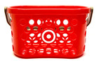 Target Mini Toy Shopping Handheld Basket Pretend Play Red   Tan Handle Spritz