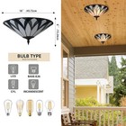 Tiffany Style Vintage Mission Stained Glass Flush Mount Ceiling Light Fixture