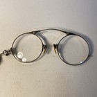 Antique Ao Foldable Pince Nez 1 10 12k White Gold Eyeglasses W retract Chain Pin