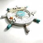 Ship Wheel Wall Sculpture - 11 Inch Nautical Decor Handcrafted Wooden Steering