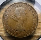 1954 Half Penny Great Britain Elizabeth Ii - Actual Coin - Free Shipping Inv290