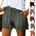 Women Comfy Drawstring Casual Elastic Waist Pocketed Shorts Loose Casual Short  