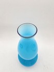 Art Glass Blue Cased With White Vase 9    Tall