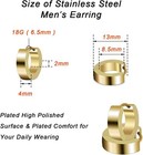 Crazypiercing Stainless Steel Mens Womens Hoop Earrings Piercings 5 Pair 