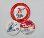 Vintage Lot Of 3 Coors   Coors Light Beer Pinback Buttons Pins