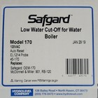 Hydrolevel Safgard Model 170 Low Water Cut-off 120vac For Water Boiler 45-170